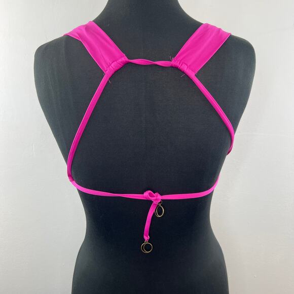 SOLUNA Pink Swim Top Bra Nylon Stretch Classic Adjustable Wide Strap Sz Large L - Picture 4 of 6